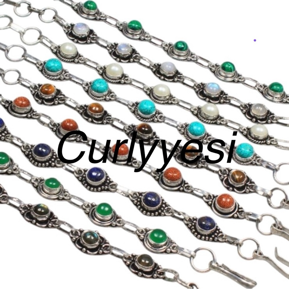 Sterling Silver 925 Gemstone Bracelet!🔥Please bid responsibly NO Cancelations☺️